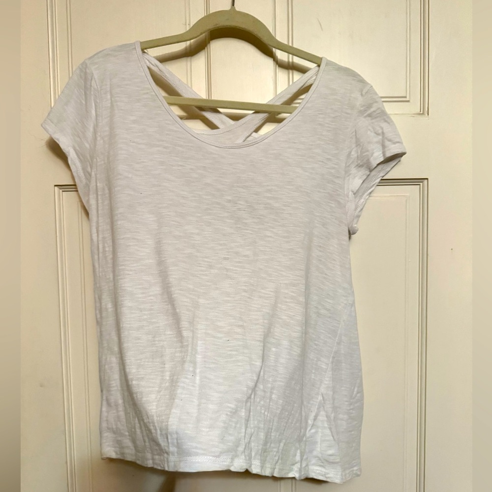 White Women's Tee with Super Cute Back